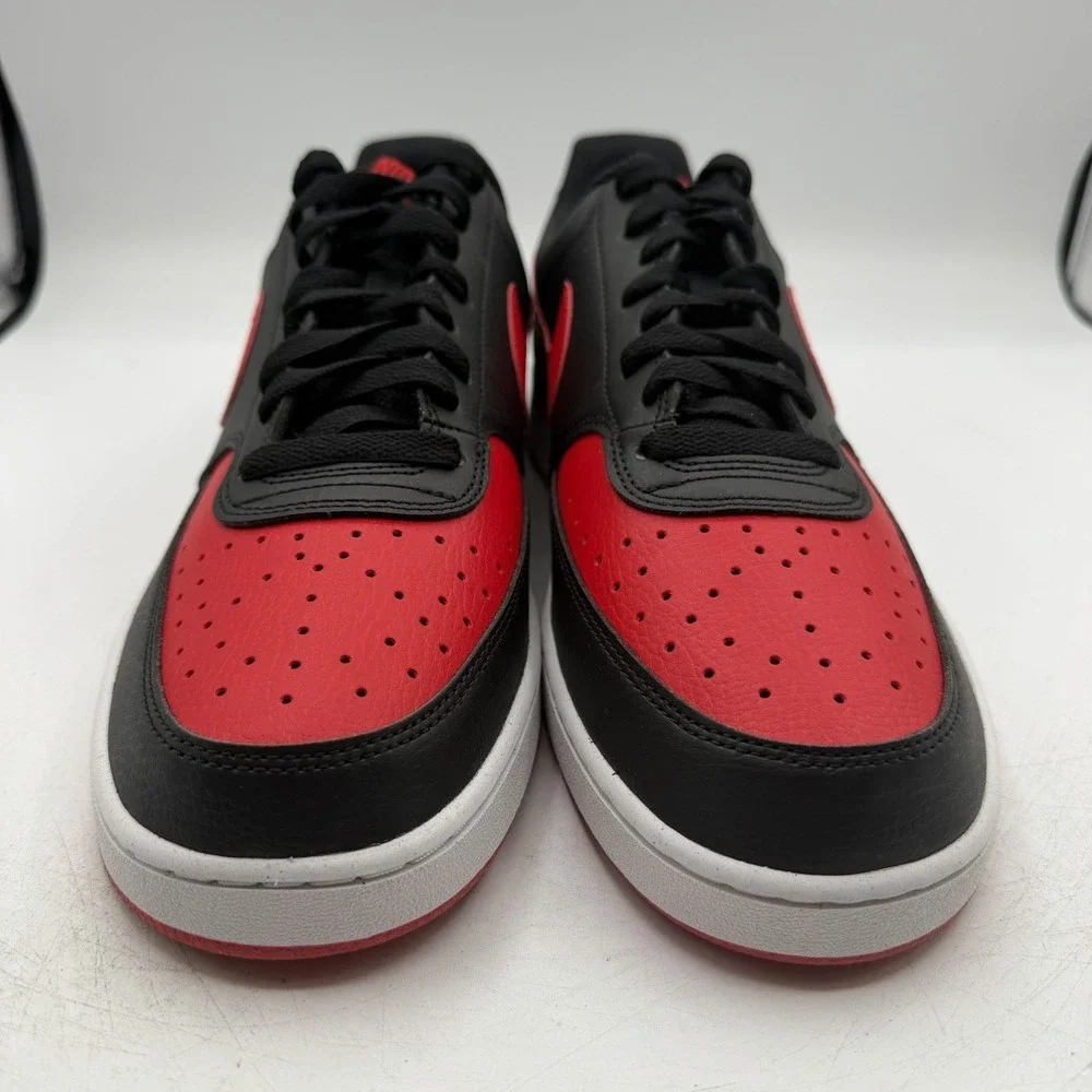 Nike Court Vision Low Next Nature NN Shoes Mens Sz 11.5 Black/Red FJ0685-010